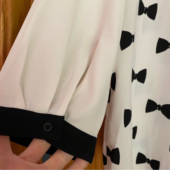 Lauren Conrad Blouse Black Bows Women Size Large - Picture 9 of 16
